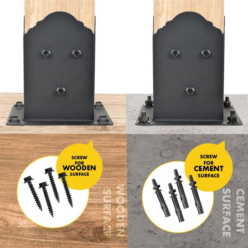 WIMART Creative Design 4x4 Post Base, Square Bracket Post Base