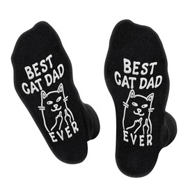 BEST CAT DAD EVER Socks for Dad Men - Funny Novelty Fathers Day Birthday Gifts for Him Cat Lovers Daddy Papa from Daughter Son - Fun Funky Happy Valentines Socks Gift Ideas Christmas Stocking Fillers