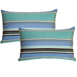 PILLOW DÉCOR Sunbrella Outdoor Pillow, Dolce Oasis, 12"x19" (Set of 2) - Inserts Included