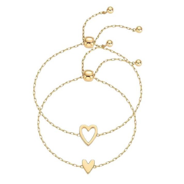 Mommy and Daughter Matching Heart Bracelets Heart Charm and BFF