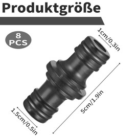 HIGA-JKL Gardena Double Plug Hose Connection Hose Coupling for Secure Hose Connection, Two Way Coupling for Garden and Home Hose Pack of 8
