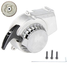 SUNQIAO Pocket Bike Easy Pull Starter, Alloy Easy Recoil Starter for 47 49cc 2 Stroke Mini ATV Dirt Bike (Silver)