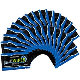 Fresh Body FB Buttwipes Flushable Wipes (30 Count) - Individually Wrapped Butt Wipes with Aloe and Vitamin E. Water Based