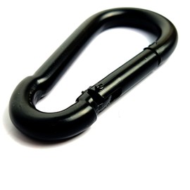 OULVLIFE Carabiner Hook Steel Clip Link Buckle Heavy Duty for Outdoor Camping Hiking Hammock Swing Black (100 mm, 3)