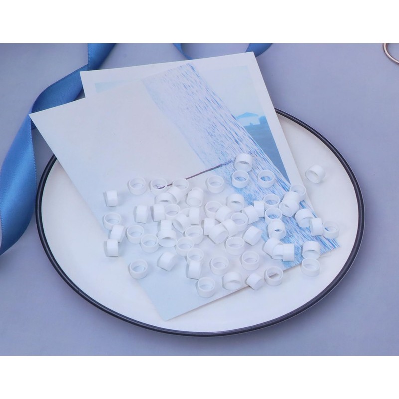 ONLYKXY 200 Pieces White Mini Silicone Cable Ties 0.3 inch