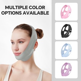 V-Lift Pro V-Line Lifting Face Mask - Anti-Wrinkle & Face Contouring Wearable Band, Double Chin Reducer for Sculpted Jawline, Seamless Design with Breathable Fabric (Beige)