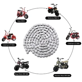 KAMIER #35 Drive Roller Chain 140 Link for Baja Doodle Bug Racer Blitz DB30 Coleman CT100U CC100X RT100 98cc 100cc 2.8hp Mini Bike Monster Mega Moto 80cc 105cc Motovox MBX10 MBX11 212cc Go Kart Parts