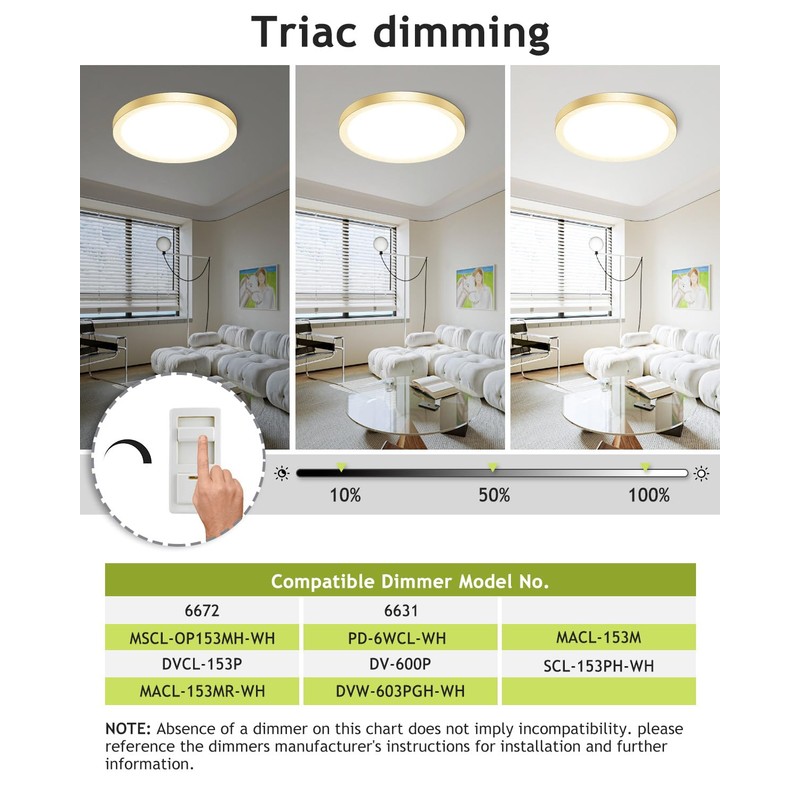 hepside 1PACK Flush Mount LED Ceiling Light Fixture Golden, 12Inch