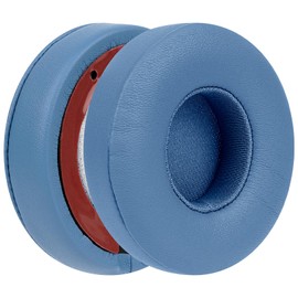 Geekria QuickFit Replacement Ear Pads for Beats Solo 4 Wireless On-Ear Headphones Ear Cushions, Headset Earpads, Ear Cups Cover Repair Parts (Blue)