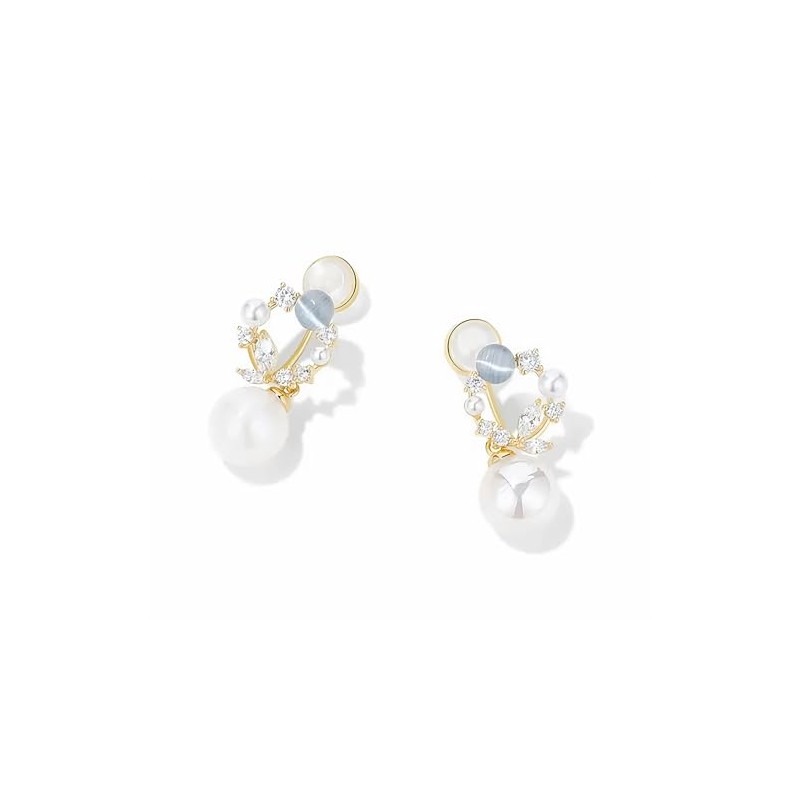 ONNFMH Pink Gold Cherry Blossom Bow-Knot 18k Women's Popular Earrings,