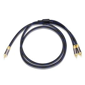 KUYIOHIFI Dual Shielded (OD 8.0mm) 1 RCA Male to 2 RCA Male Audio Cable RCA Y-Adapter Subwoofer Cable (4 Feet)