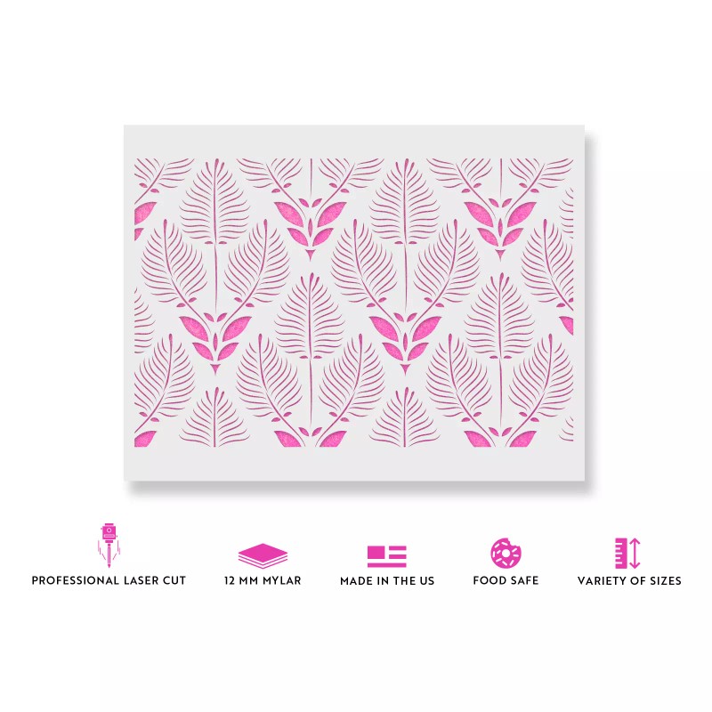 Stencil Revolution Triple Yew Pattern Wall Stencil - Large, Reusable