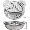 WOYAODONG 4Pcs Stainless Steel Divided Plates, 304 Stainless Steel Cute