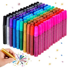 Fullhawl 200 Pcs Glitter Glue Pens Bulk 10 Colors Washable Glitter Glue Stick Set 6 Ml/0.2 oz Neon Metallic Non-Toxic Rainbow Glitter Glue Set for Crafts Scrapbooking DIY Arts Decorating Supplies