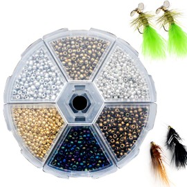 Ghanneey Fishing Fly Tying Beads for Jig Hooks Fly Tying Assortment Fly Tying Materials Fishing Accessory 3900pcs