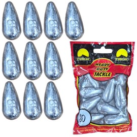PRO FILSTAR Inline Ground Lead Fishing Set 10 x 80 g - Lead Fishing - Fishing Lead Set - Ground Fishing - Pear Lead - Lead Weight - Fishing Weights - Carp Lead - Drop Lead