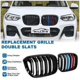 BILLDIO G01 G02 Color Grille， Front Bumper Kidney Grill Compatible with X3 X4 2018-2021 G01 G02 Double Slats