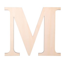 12 Inch Wooden Letter, Smooth Surface Wood Letters for Wall Decor, 1/5 INCH Blank Unfinished Wooden Letters for Home Wall Decor DIY Painting Crafts(Letter M)