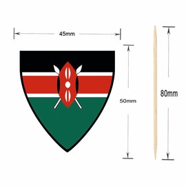 AK Giftshop Kenya Flags Party Food Sticks Picks Cupcakes Decorations Toppers (24 Pack)