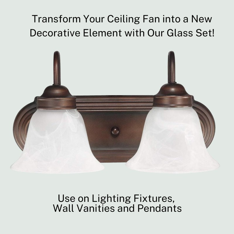 LIGHTACCENTS 4-Pack Ceiling Fan Light Covers -white Alabaster Glass Shade