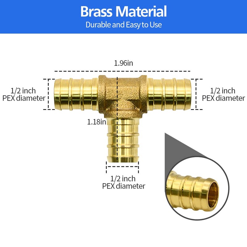 90pcs 1/2" PEX Fittings, Elbow TEE Straight Couplings Set, PEX