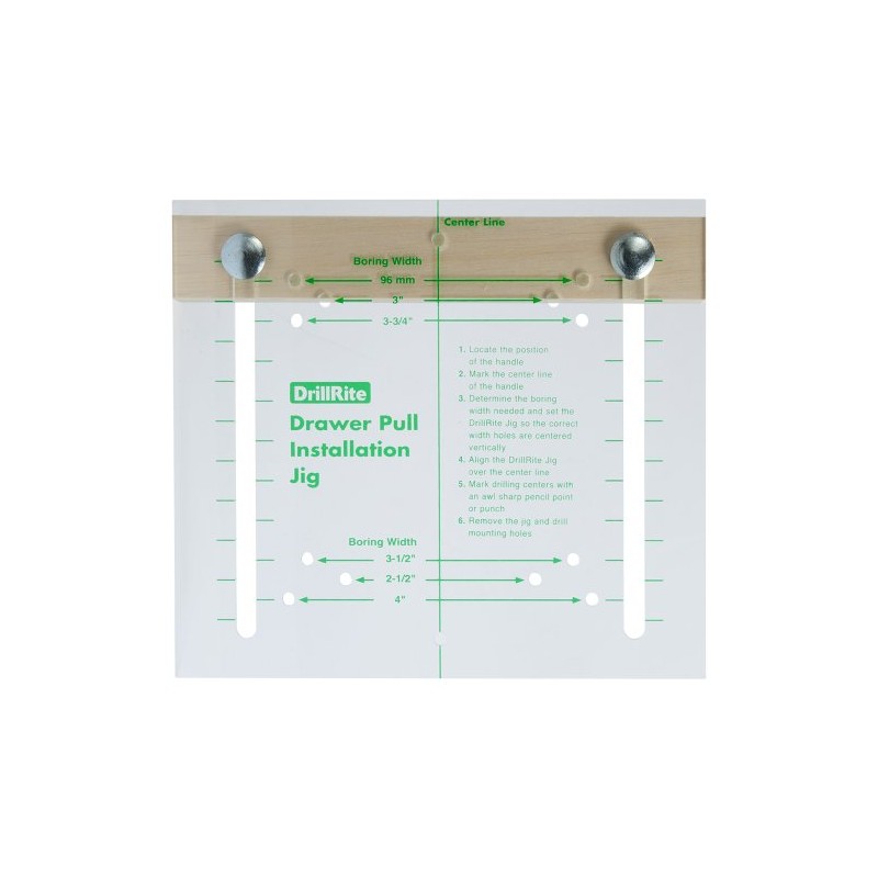 Drawer Pull Installation Template for Aligning Drawer Pull Hardware