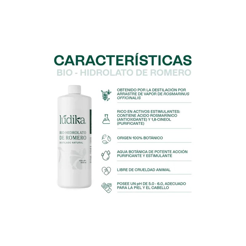 Hidrolato Romero Hebbe 500ml Tónico Piel Grasa y Cabello Débil