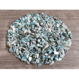 GAF TREASURES 0.5 Pound Natural Semi Tumbled Larimar Gemstone Chips, Larimar Crushed Mini Crystals, Undrilled Crystal Chips (Larimar)