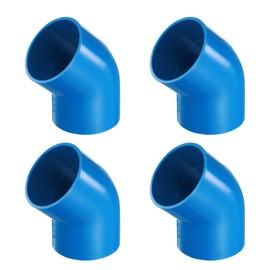 QUARKZMAN 4 Stück 45 Grad Winkelrohrverschraubungen 2 1/2" 2-Wege-PVC-Möbelqualität-Eckverbinder Winkel Ellenbogen Seitenablauf für Abwasserrohr Wasserzufuhr Bau Garten, Blau