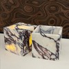 Artisanal Abode Natural Marble Pencil Pen Holder, Double Layer Desk