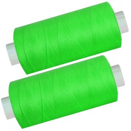 2 Spools of 500 m Sewing Thread/Synyarn Neon Green Polyester Sewing Thread for Sewing Machine 0475-12