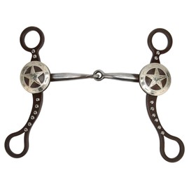 All Around Curb Bit for Horse, 5 1/4" Training Horse Bit Port Mouth With Copper Roller, Stainless Steel Horse Snaffle Curb Bit, Jointed Mouth Curb Horse Bit with Curb Chain For Equestrian Shows