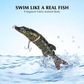 CREECHWA Pike bait, fishing lure, trout perch bait, wobbler pike, moves like a real fish