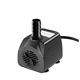 alizzy 210GPH Small Submersible Water Pump(800L/H, 16w), Ultra Quiet Water Fountain Pump with 5ft. High Lift and 8.2ft. power cord for Aquarium, Fish Tank, Water Feature, Pet Fountain and Hydroponics