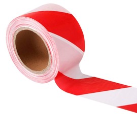TopSoon Red White Stripes Barricade Tape 2.8-Inch by 660-Feet Roll Non-Adhesive Caution Tape Safety Barrier Tape Construction Tape Waterproof Flagging Tape
