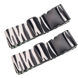 Teeoff Luggage Straps 2 Pack Suitcase Belts Travel Bag Accessories Adjustable (Zebra - 2 Pack)