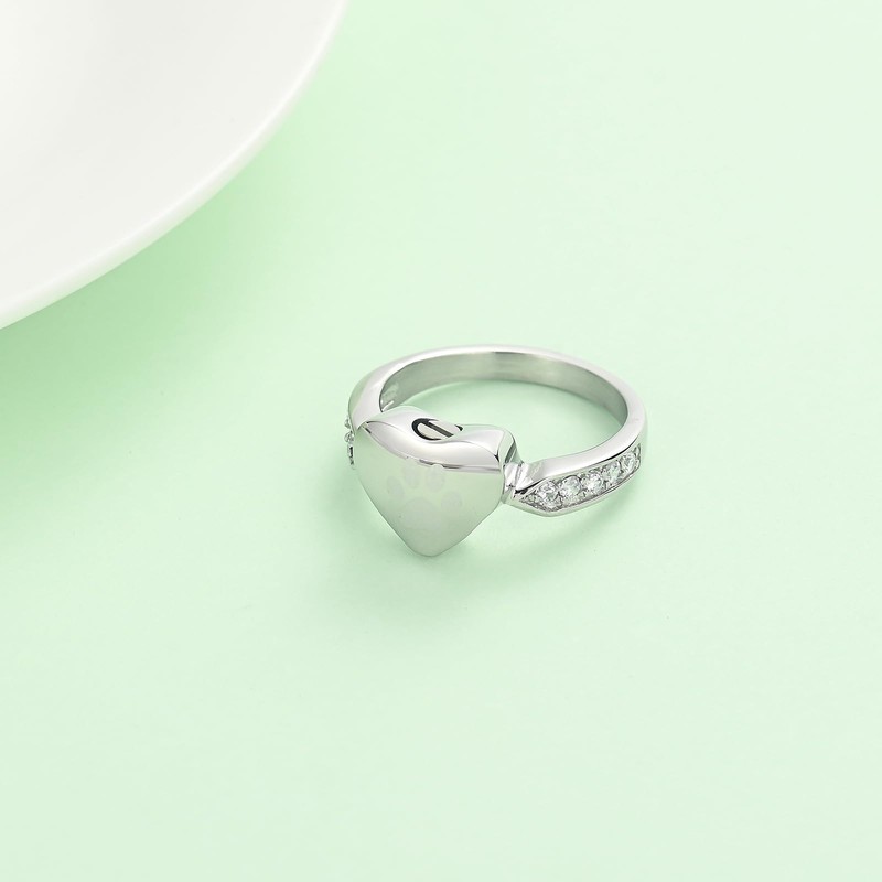 QGJNSGC Love Urn Ring Pet Dog Cat Ashes Memorial Keepsake
