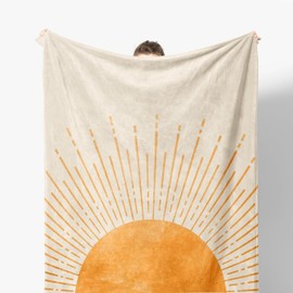Kemingni Boho Throw Blanket - Sun Blanket, Sunset Decorative Throw for Bed Couch Sofa, 50x60 Inches