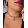 Sacina Purple Sun Choker, Freesize, Zinc Alloy, Stainless Steel, Nature