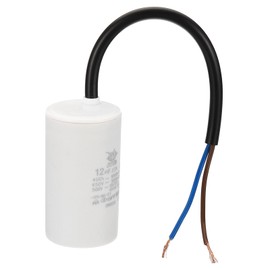 PATIKIL CBB60 Capacitor, 12µF 450V Starting Capacitor Plastic Motor Capacitor Work Capacitor with 2 Wire for Electric Motors and Pumps Electric Motor, 35 x 64 mm, White