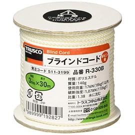 TRUSCO(トラスコ) ブラインドコード 白 3mm×30m 8つ打タイプ R-330B