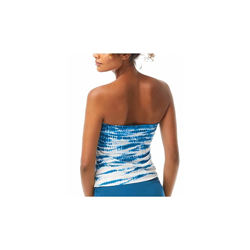 Vince Camuto Tie-Dye Draped Bandini Top - blue - Small