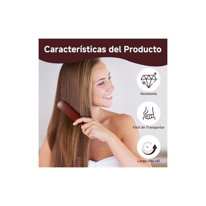 5 Piezas Cepillo Cerdas de Jabalí Unisexo, Cerdas Naturales