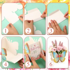 Resholder 16 Pcs Butterfly Centerpieces Party Decorations for baby shower Birthday Tea Party Favors Butterfly Table Decor Tea Party Favors Vase Floral Box for Baby Shower(Vivid)