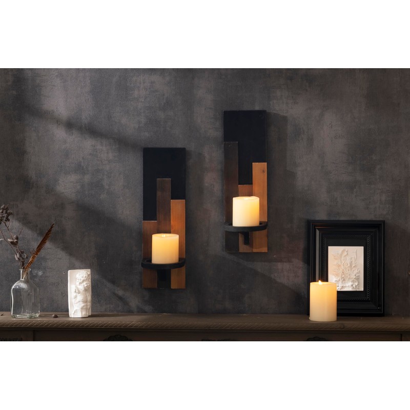 AimtoHome Wall Sconce Candle Holder Wall Mounted Wood Candle Holders