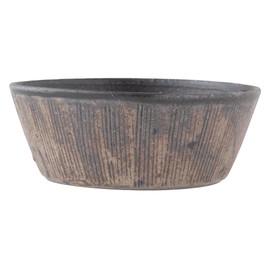 Marui Pottery MR-3-4214 Shigaraki Ware Hechimon Bowl, Small Bowl, Diameter 5.5 inches (14 cm), Rust Ibushi, Brown
