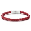 COOLSTEELANDBEYOND Unisex Mens Women Thin Red Braided Leather Bracelet Leather