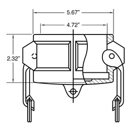 Gloxco Cam and Groove Fitting, Aluminum, Type DC, 4" Dust Cap (CAM-40-DC-AL)