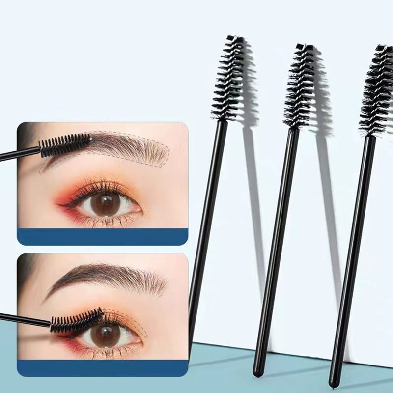 Pack of 100 Eyelash Brushes, Disposable Eyelash Brushes, for Makeup,