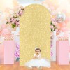 ROMANKAS Gold Arch Cover Sequin Wedding Arch Cover 7.2x4FT Stretchy